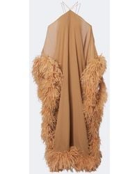 ‎Taller Marmo - Sza Sza Spirito Feather-Trimmed Kaftan - Lyst