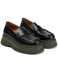 Ganni Creepers Wallaby Leather Loafer - Black