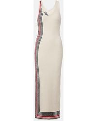 Rabanne - Striped Cotton-Blend Terry Midi Dress - Lyst