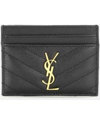 Saint Laurent - Kartenetui Cassandre Aus Leder - Lyst