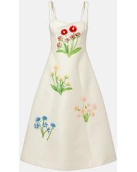 LEO LIN - Beatrice Embellished Wool And Silk Midi Dress - Lyst