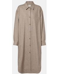 KHAITE - Gloria Wool And Cashmere Shirt Dress - Lyst