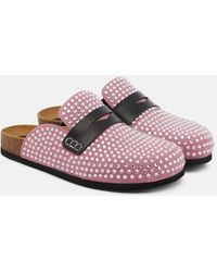 JW Anderson - Crystal-Embellished Suede Slippers - Lyst