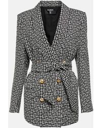 Balmain - Double-breasted Monogram Jacket - Lyst