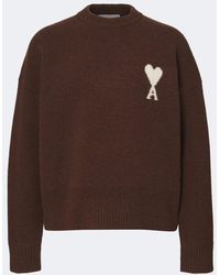 Ami Paris - Ami De Coeur Alpaca And Wool-Blend Sweater - Lyst