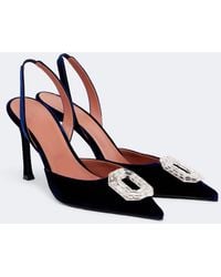 AMINA MUADDI - Camelia Crystal-Embellished Slingback Pumps - Lyst