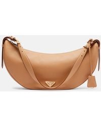 Prada - Demi-Lune Large Leather Shoulder Bag - Lyst