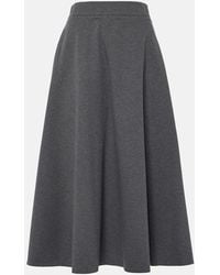 Brunello Cucinelli - Cotton-Blend Midi Skirt - Lyst