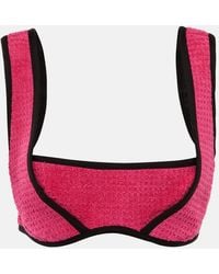 Marine Serre - Jacquard Cotton Bra Top - Lyst