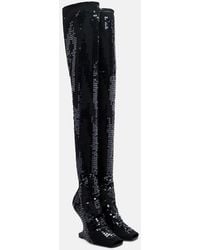 Rick Owens - Cantilever Embellished Leather Boots - Lyst