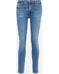 7 For All Mankind - Slim Illusion Luxe High-rise Skinny Jeans - Lyst