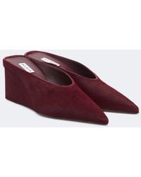 Alaïa - Cube Calf Hair Wedge Mules - Lyst