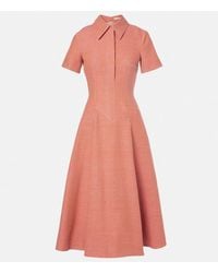 Emilia Wickstead - Midikleid Jody Aus Baumwolle Und Leinen - Lyst