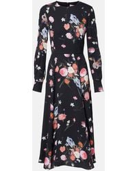 Erdem - Floral Crepe Midi Dress - Lyst