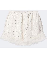 Faithfull the Brand - Marisol Lace-Trimmed Polka-Dot Satin Shorts - Lyst