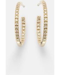 Sydney Evan - 14Kt Hoop Earrings With Diamonds - Lyst