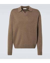 FRAME - Wool And Silk Polo Sweater - Lyst