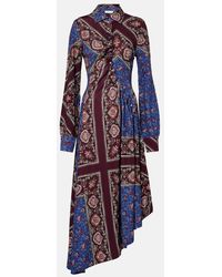 Rabanne - Asymmetric Paisley Printed Midi Dress - Lyst