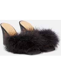 Maison Margiela - Feather-Embellished Mules - Lyst