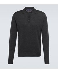 Lardini - Wool, Cashmere And Silk Polo Sweater - Lyst