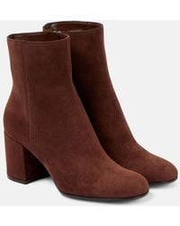 Gianvito Rossi - Ankle Boots Joelle 70 Aus Veloursleder - Lyst