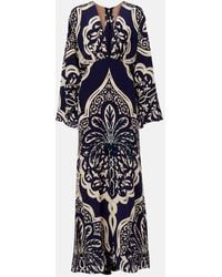 Johanna Ortiz - Vestido Largo De Seda Estampado - Lyst