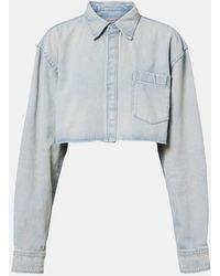 Balenciaga - Cropped Denim Shirt - Lyst