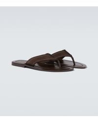 The Row - Dan Suede Thong Sandals - Lyst