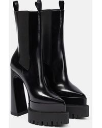 Versace - Aevitas Pointy Leather Platform Ankle Boots - Lyst
