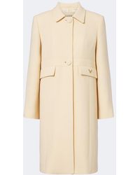Valentino - Vgold Virgin Wool Crepe Coat - Lyst
