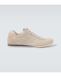 Loewe - Ballet Runner 2.0 Suede-Trimmed Leather Sneakers - Lyst