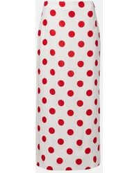 Cala De La Cruz - Bruna Polka-Dot Linen Maxi Skirt - Lyst