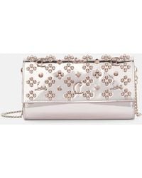 Christian Louboutin - Verzierte Clutch Paloma Aus Metallic-Leder - Lyst