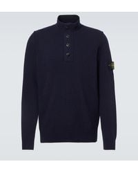 Stone Island - Compass Wool-Blend Polo Sweater - Lyst