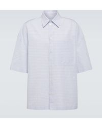 Bottega Veneta - Camisa bowling de algodon y lino - Lyst