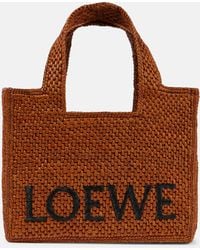Loewe - Paula's Ibiza Font Small Raffia Tote Bag - Lyst