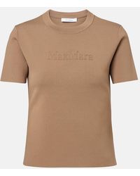 Max Mara - T-Shirt Con Logo Ricamato - Lyst
