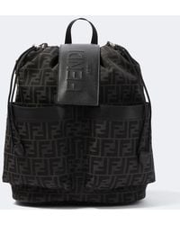 Fendi - Strike Ff Zucca Leather-Trimmed Backpack - Lyst