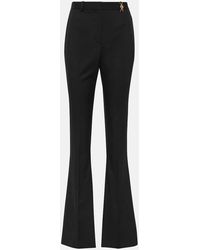Versace - High-rise Wool-blend Flared Pants - Lyst