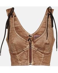 Jean Paul Gaultier - X Knwls Cropped Denim Corset Top - Lyst
