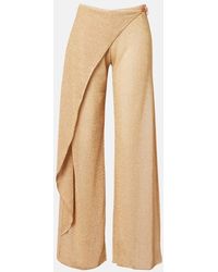 Oséree - Lumiere Beaded Wide-Leg Pants - Lyst