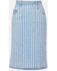 Nina Ricci - Striped Denim Pencil Skirt - Lyst