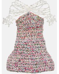 SUSAN FANG - Beaded Crochet Minidress - Lyst
