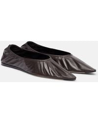 The Row - Liisa Leather Ballet Flats - Lyst