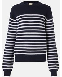 KHAITE - Viola Striped Cashmere-Blend Sweater - Lyst