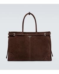 Prada - Bonnie Suede Tote Bag - Lyst