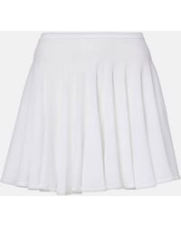 Alaïa - Pleated Semi-Sheer Miniskirt - Lyst