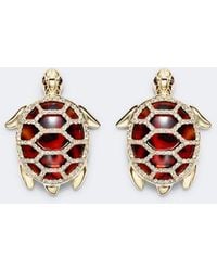 Yvonne Léon - Tortue 9Kt Earrings With Diamonds And Resin - Lyst