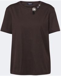 Max Mara - Embellished Cotton-Blend Jersey T-Shirt - Lyst