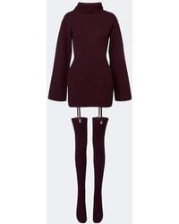 AYA MUSE - Cursa Ribbed-Knit Wool Minidress And Tights Set - Lyst